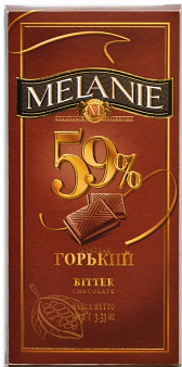 Chocolate bar «MELANIE Bitter 59%» 100 g.