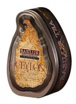 Basilur Pure Ceylon black long leaf tea Ceylon The Island of Tea "Platinum" in metal caddy, 100 gr