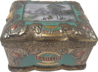 TREASURE Collection Basilur Gourmet Gift Tea Tin Box Jasper100 G