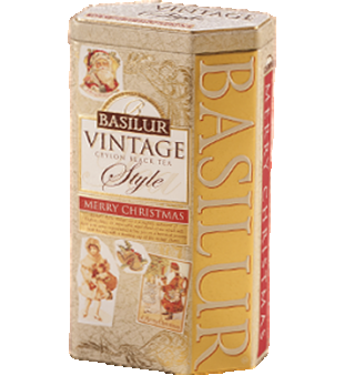 VINTAGE Collection Basilur Gourmet Gift Tea Tin Box Merry Christmas 100 G