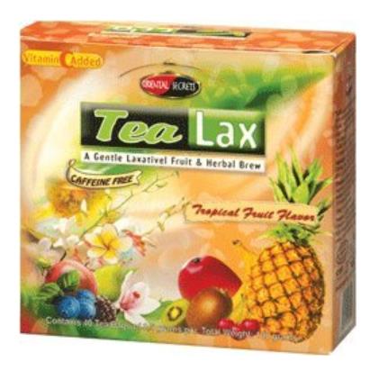 TeaLax A Gentle Laxative Tropical Fruit Flavor - 40 Bags