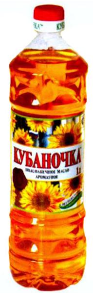 Flavored Sunflower Unrefined Oil "Kubanochka" 1l