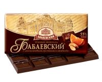 Dark Chocolate with Slices of Orange and Almonds "Babaevsky"