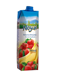 Natural Premium Armenian Noyan Banana Strawberry Juice 34 FL OZ
