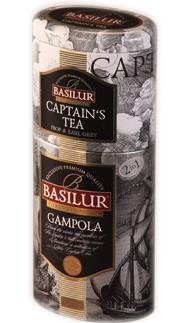 2 in1 Pure Black & Earl Grey tea "Captain's tea" and "Gampola" from Fruit and Flowers Collection in Metal Caddy Loose 125g